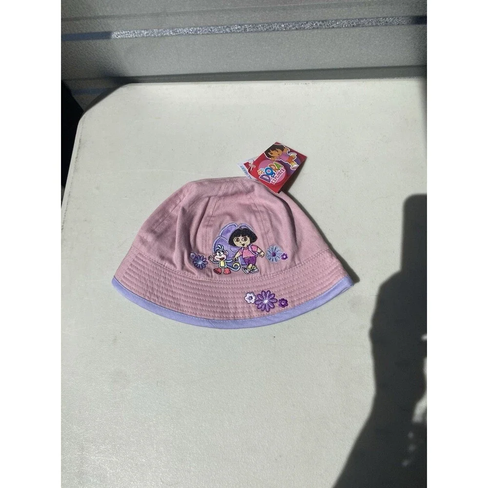 VTG 2005 Dora the Explorer Boots Bucket Hat NWT Toddler Pink Purple Viacom Y2K
